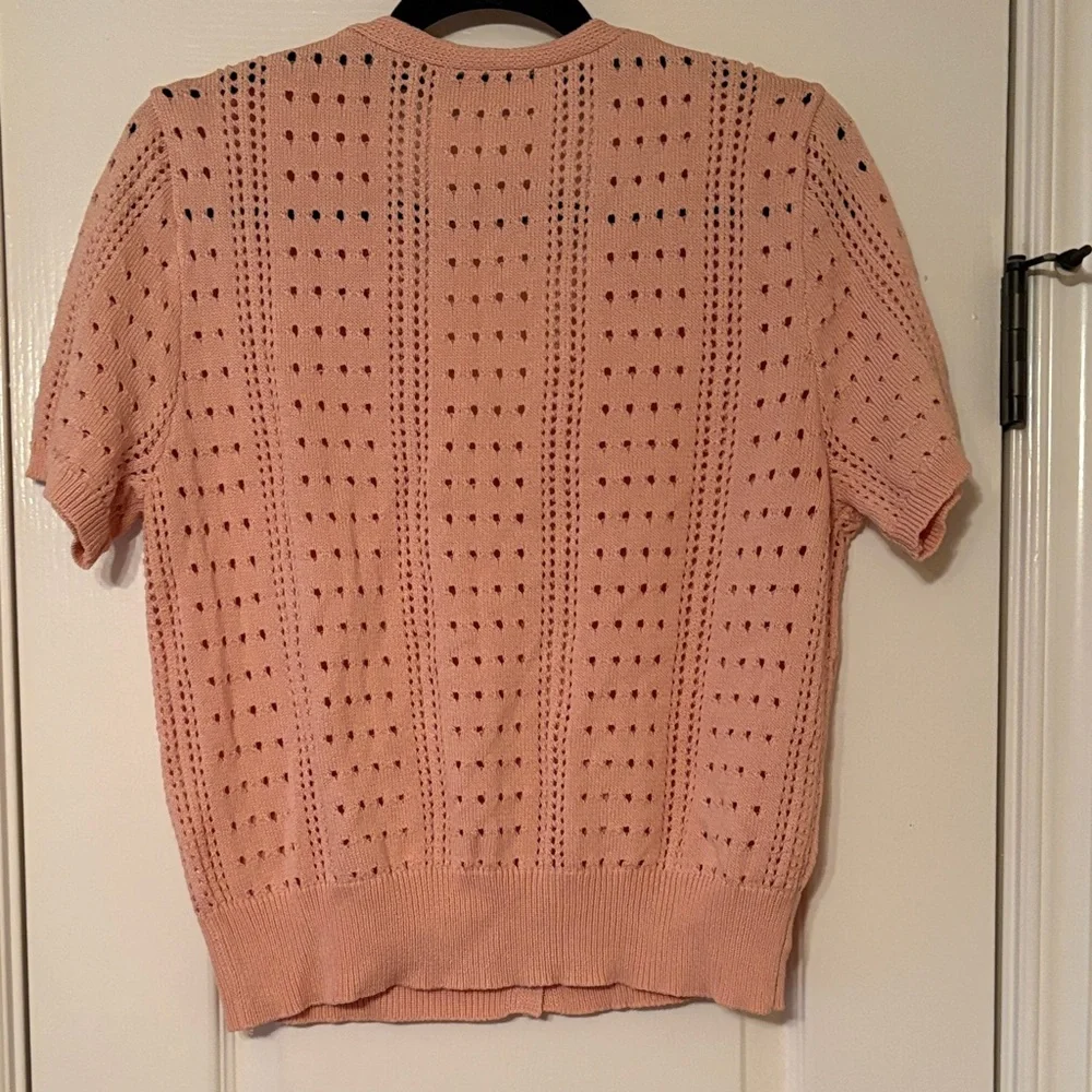 Elegant Peach Button-Up Women's Cardigan - Picture 5 of 5